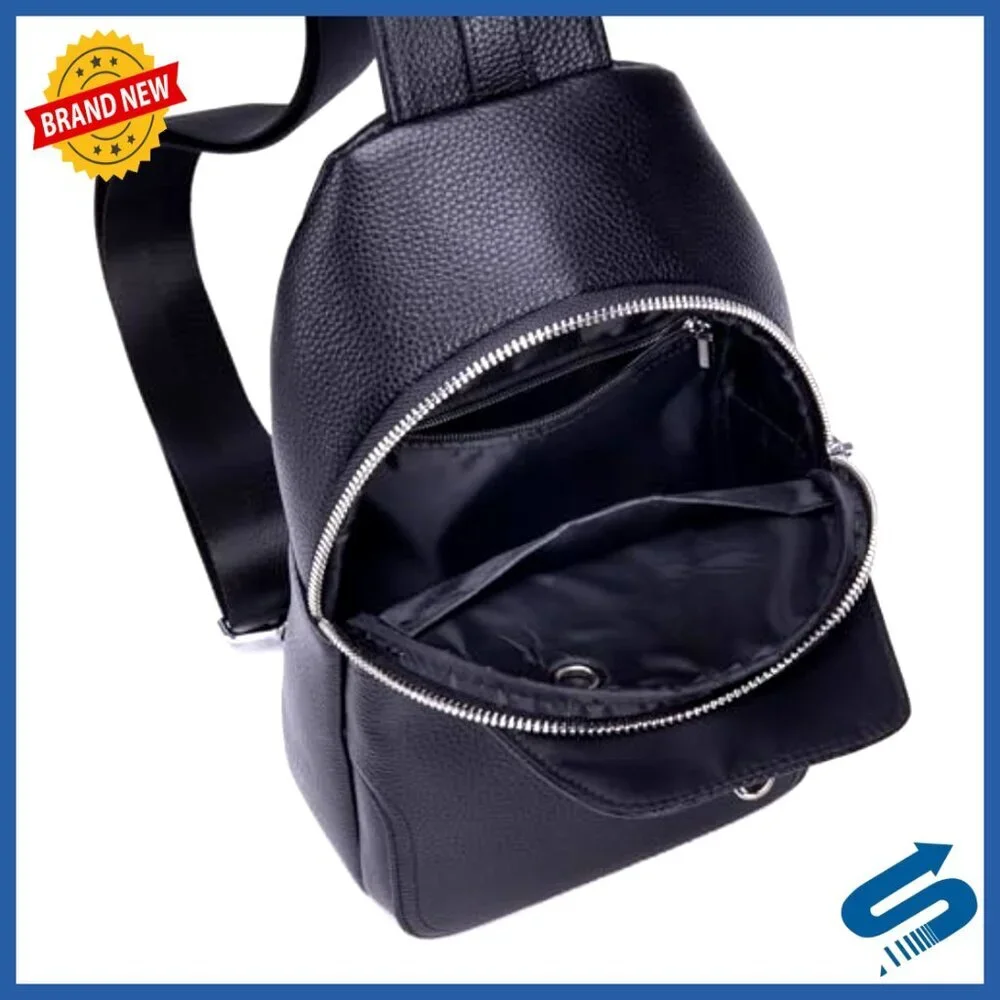Vintage Leather Sling Backpack Daypack Crossbody Shoulder Chest Bag